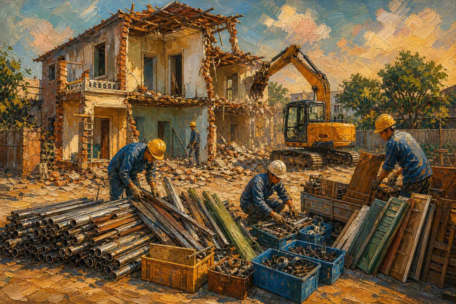 Phân loại vật liệu thu hồi tại công trình
